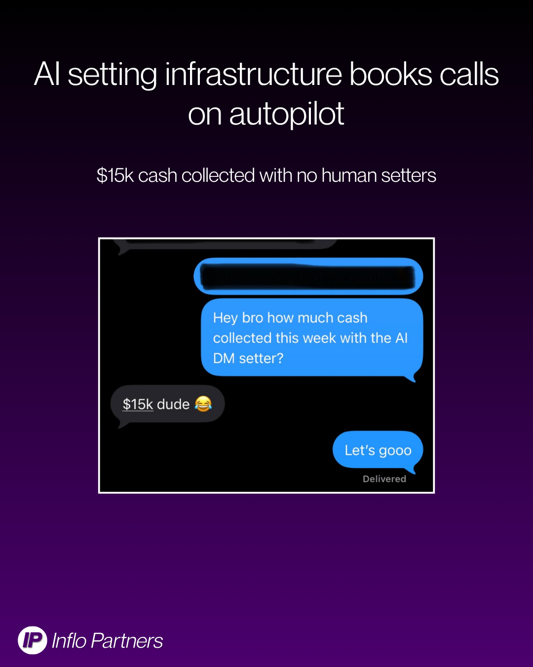 $15k cash collected in a week with the AI setter, no human setters